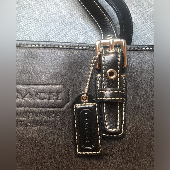 Coach Black Leather Tote Bag - Picture 6 of 10